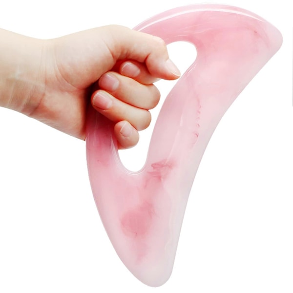 Gua Sha Massageværktøj, Stor lymfedrænage-massager i resin Guasha Skrabeværktøj Kropsskulptur Anti-cellulite værktøjer med håndtag 2025th