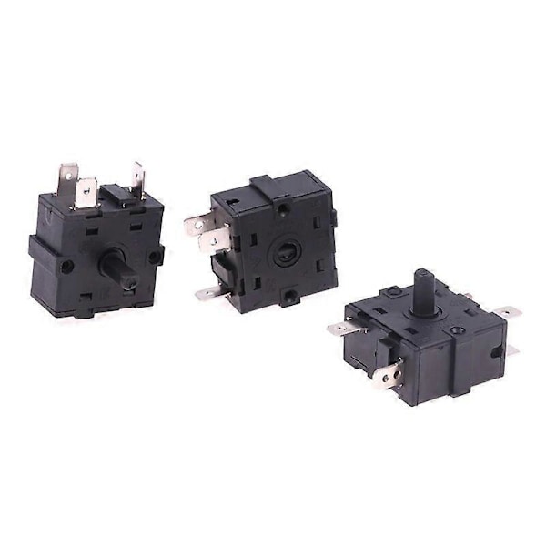 1 st 3/5-stift 2/4-läges roterande omkopplare AC 250V 16A Radiator för elektrisk rumsvärmare, omkopplartillbehör för hushåll