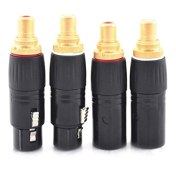 Förgylld XLR Hon till RCA Lotus Hon Adapter XLR Han till Lotus Hon Ljudadapter RCA XLR Pl
