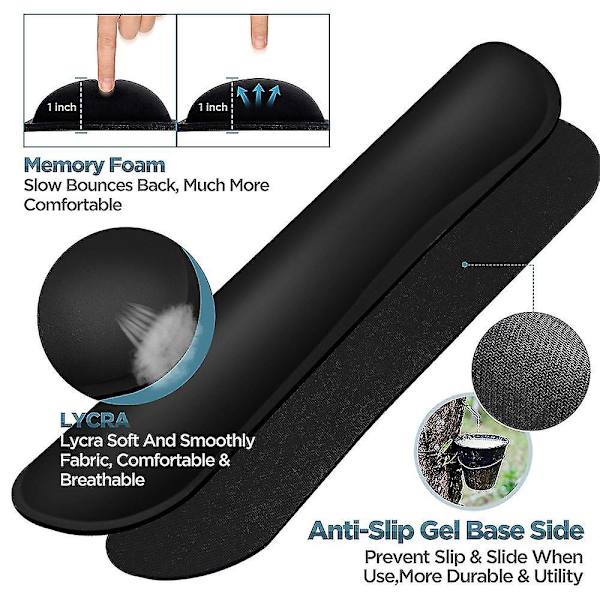 Oppgradert Håndleddsstøtte for Tastatur og Musematte med Håndleddsstøtte, Laget av Memory Foam, Superfin Fiber og Gel, Enkel Skriving og Smertelindring Perfekt for Spill