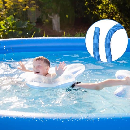 Poolslang - 32 mm, 2 stycken, 150 cm, med 4 metallklämmor, för ovanmarkspool