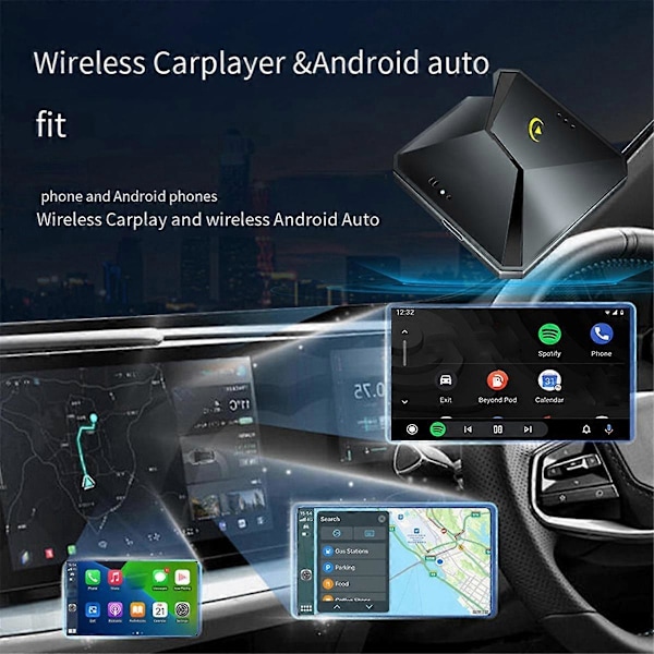 Autosovitin 2 in 1 langaton CarPlay Android -sovitin langaton sovitin CarPlay Android Auto Box -sovitin
