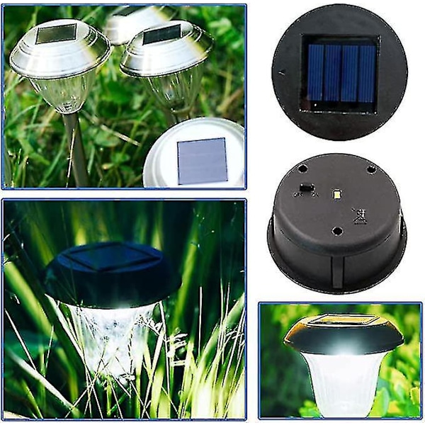 2 Stk. Topp Erstatning Solcellelys For Lykt Solcellepanel Lysdeksel Med En Led Pære, DIY Solcellelykt For Utendørs Hagedekor