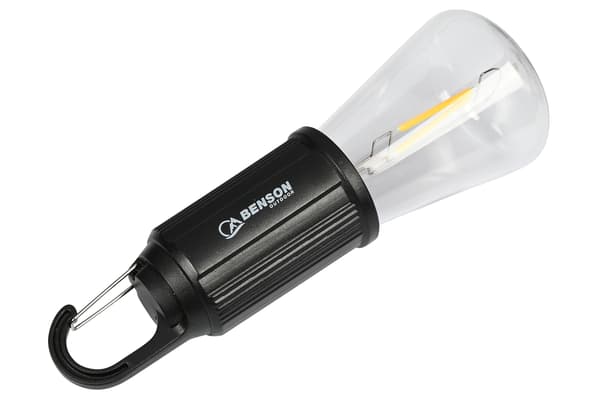 Campinglampe med karabinkrok oppladbar