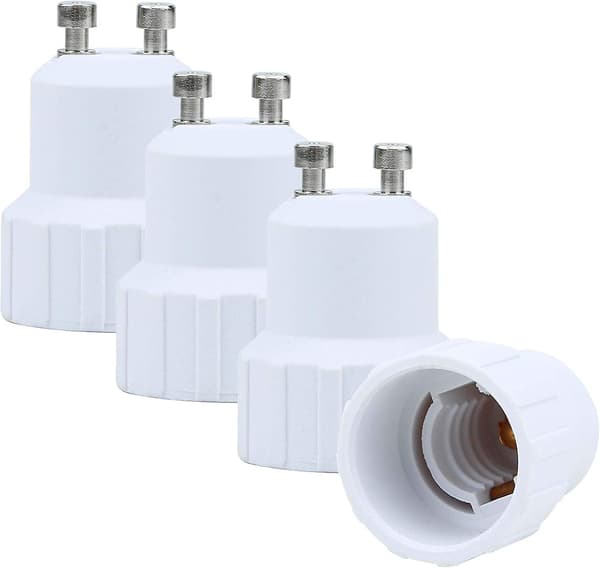 4x Lamp Socket Adapter Gu10 Till E14 Vit - Set Om 4 Lamp Socket Reformatters