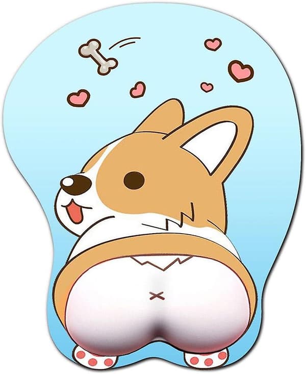 3D Musematte Corgi Musematte Sklisikker Silikon Anime Hund Musematte Med Håndleddsstøtte For Kontorbruk
