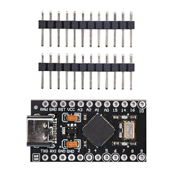 Atmega32U4 Type-C Mini Usb Pro Micro - för Atmega32U4 3.3V/16Mhz Modul med 2-rads Stiftlist