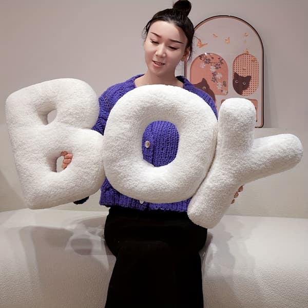 White Creative DIY Letter Pillow - Combine Freely to Create Your Desired Soft Letter Pillow Sofa Cushion Home Decor (C)