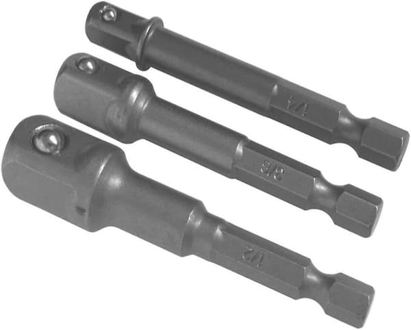Fyrkantig drivrutin Hex Power Drill Bit 1/4 3/8 1/2-tums 3 PCS Power Drill till Socket Adapter Extra Long Adapter