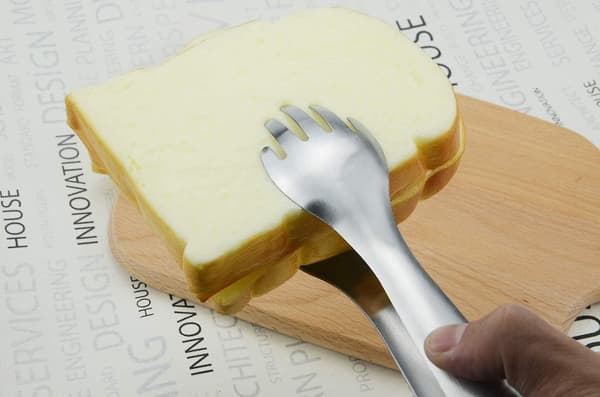 Serveringssæt 8 tommer rustfrit stål salattang Gaffel og ske tang, sæt med 4