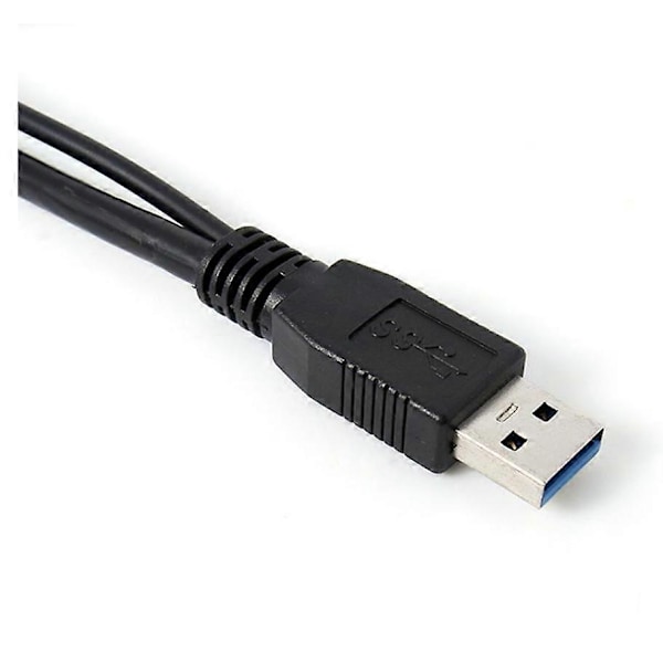 A Double A Micro USB B 3.0 Y-Kabel Flyttbar Hårddiskkabel Svart