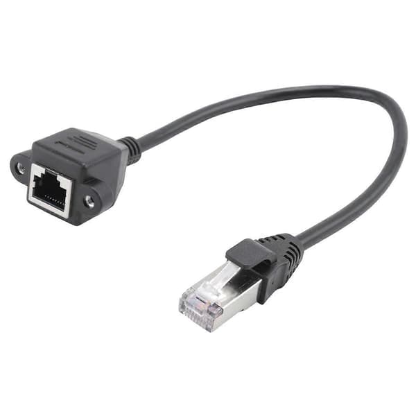 1FT RJ45 Han til Hun Skrue Panelmontering Ethernet LAN Netværksforlængerkabel