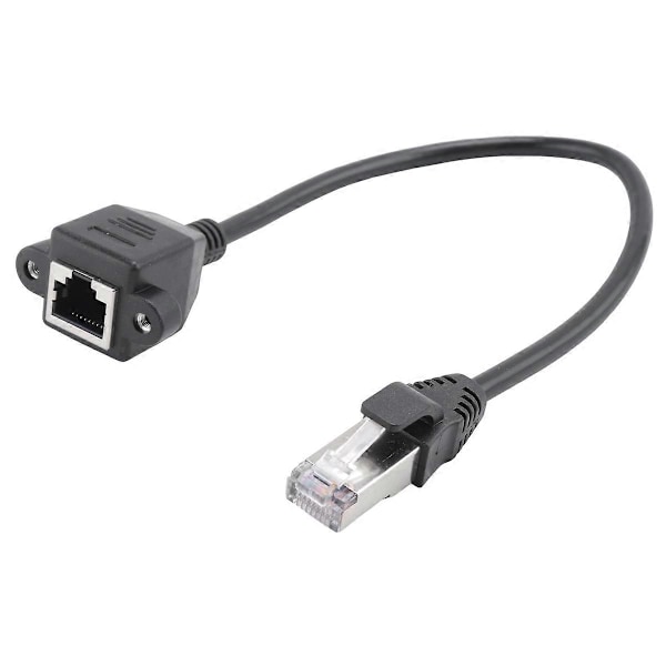 30 cm RJ45 Hane till Hona Skruv Panelmontering Ethernet LAN Nätverksförlängningskabel
