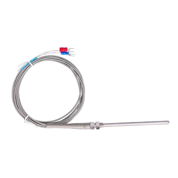 K Type Temp Termoelement Temperatur Sensor Termisk Probe Rustfritt Stål 0~600 WRNT?187 Vanlig Type 2 Meter