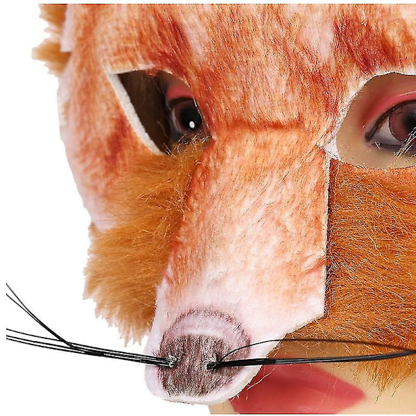 Realistisk fuskpäls Mr Fox djurmask för vuxna och barn - perfekt för tebjudningar och maskeradkarnevaler