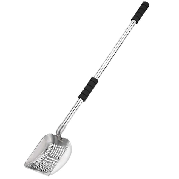 Metall Kattsandsspade med Djup Skyffel och Långt Handtag Avtagbar Rostfri Non-stick Kattsand