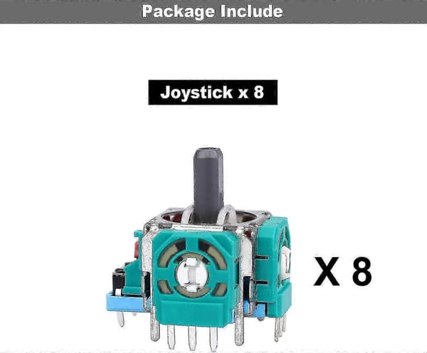 8-pack Joystick Ersättningar för DualSense PS5 Kontroller - 3D Analog Sensor Tumspakar