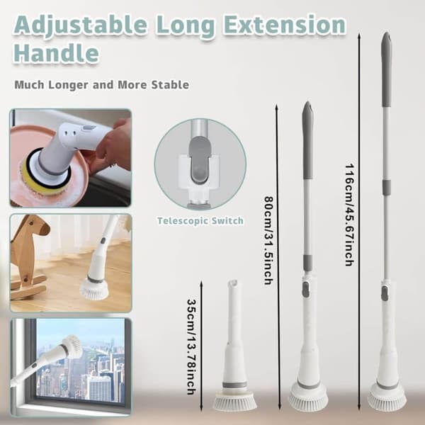 Extendable Electric Cleaning Brush 6-in-1