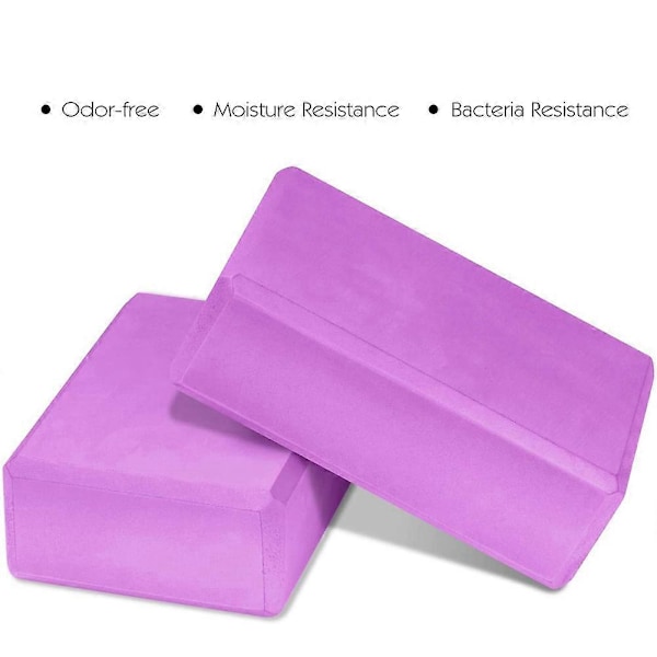 Yogablock 2-pack, EVA-skum Yogablock Träningsklossar, Lila