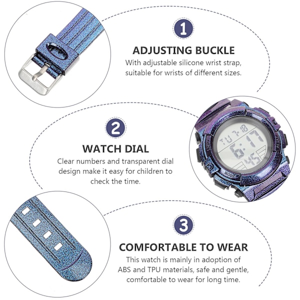Digitaalinen kello Watch Watch Älykello Lapset Urheilukello Lapset Valoisa kello Watch