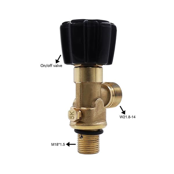 Gassregulator for sylinder Argon Co2 med gjenge M18x1.5 til W21.8-14