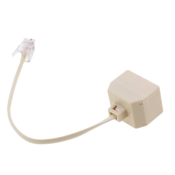 RJ11 Splitter 1 till 2 Fe Adapter Delare Telefon 6P4C Beige