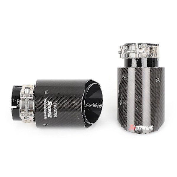 4\" Akrapovic Gloss Carbon Fiber Udstødningsender X2 Universal Halerør
