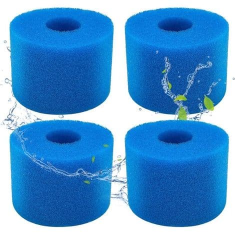 Skumpoolfilter Set om 4 - Spaskumfilter, Simbassäng - Återanvändbart och Tvättbart - S1 Svampfilter (4 st)