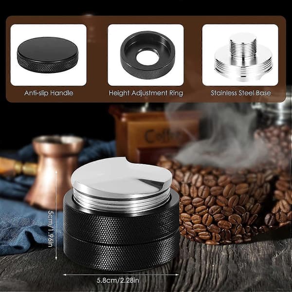 58mm Duster, 58mm Stål Koncentrator Duster, Højdejusterbart Kaffedoseringsværktøj, Koncentrator Duster