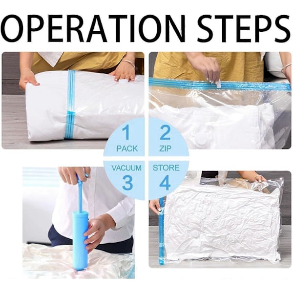 Vakuumförvaringspåsar, 5-pack vakuumpåsar, vakuumförvaringspåsar för kläder, vakuum