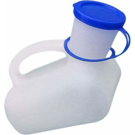 Bærbart urinal til mænd og kvinder, 1000 ml, bærehåndtag, campingtoilet