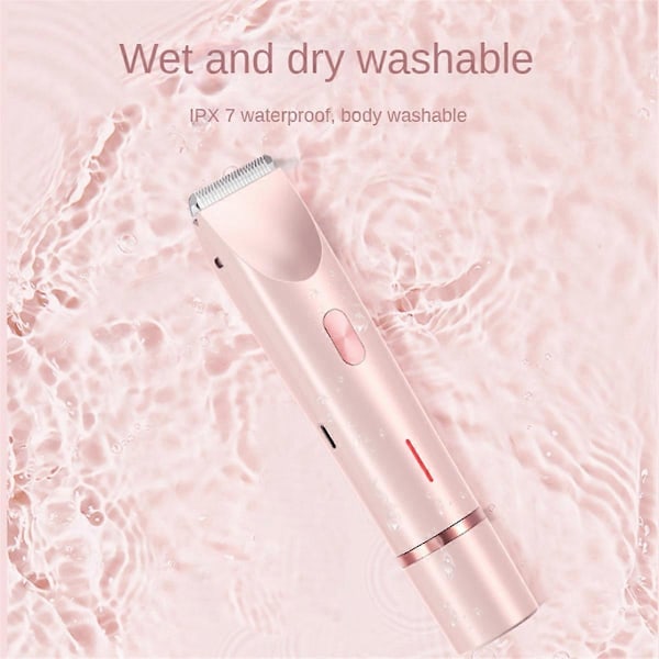 2-in-1 Bikini Trimmer Sähköinen Parranajokone Naisille, Vedenkestävä, Karvanpoisto Jalkojen, Käsivarsien, Kainaloiden Kasvojen Ajamiseen Pinkki，Kaksoispää, Tyyppi...