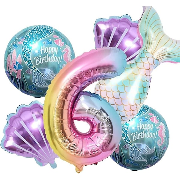 Sjöjungfru Födelsedag Dekoration Sjöjungfru Ballonger Set Havsballonger Sjöjungfru Folieballong Sjöjungfru Svansballonger För Flickor Sjöjungfru Fest