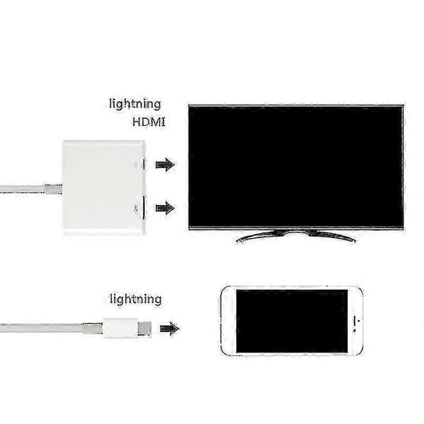 8-pin Lightning til HDMI-adapter for iPhone og iPad - Digital AV-kabel, kompatibel med iPhone 7/8/X