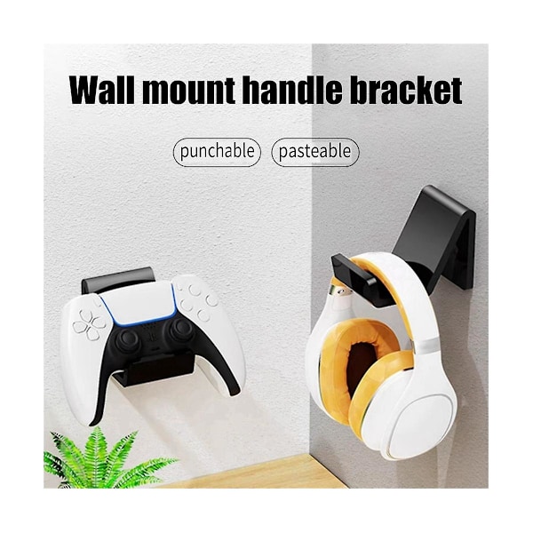 4-pakning Kontroller Veggfester For Switch Pro Gamepad Kontrollerholder Svart