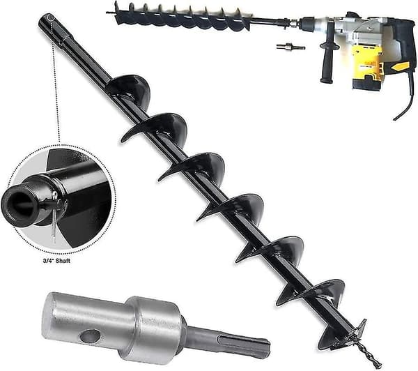 Adapter til boremaskine, rund skaft professionel adapter til 2 slots og 2 huller til jordbor, til Sds Plu