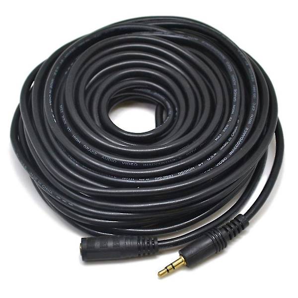Stereo Mini - Forlængerkabel 15m 3,5 mm Stereo Mini Forlænger Audiokabel Langt Kabel Sort