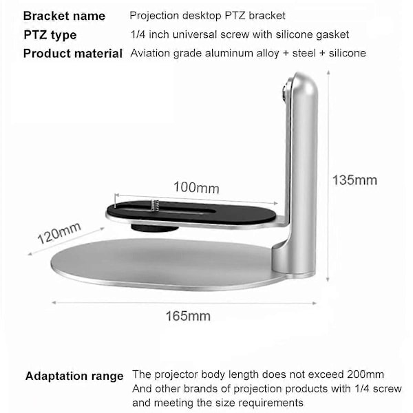 Projektorstativfäste för XGIMI Halo H6 Projektor Skrivbord Justerbart Projektorfäste för Xiaomi HY