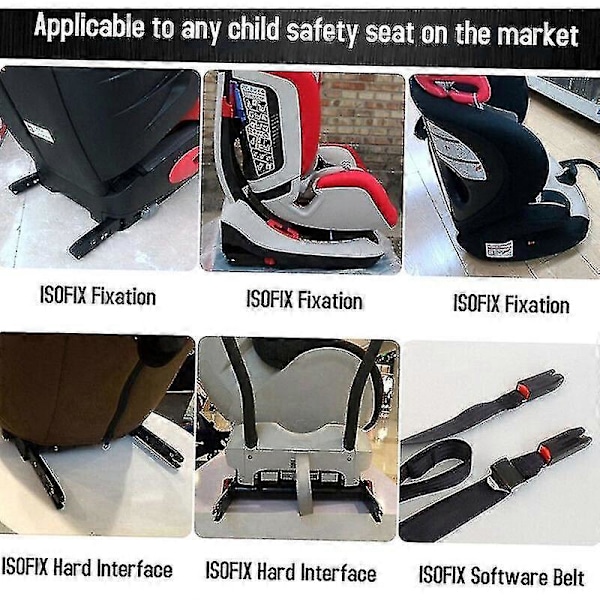 Universaali Auton Lastenistuimen Kiinnityssetti Isofix-Vyöliittimelle, Musta