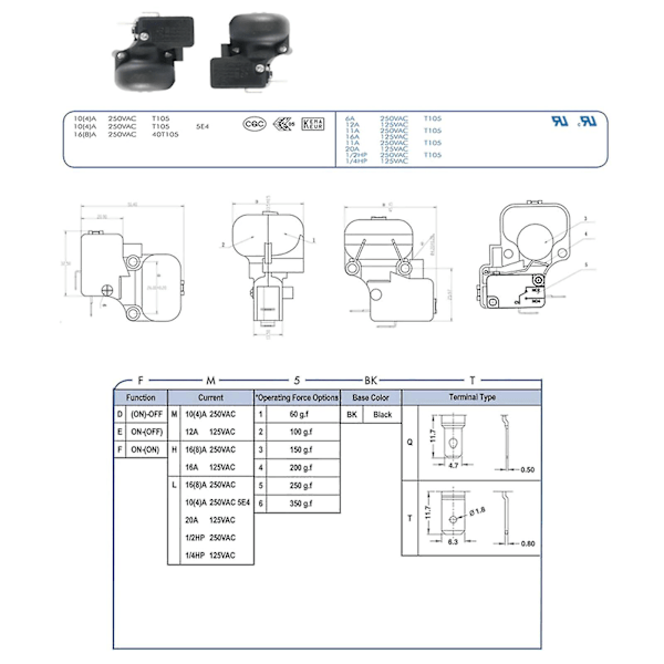 Mikro Anti Tilt Fd4 Dump Switch Tip Over Switch För Propangas Uteplatsvärmare