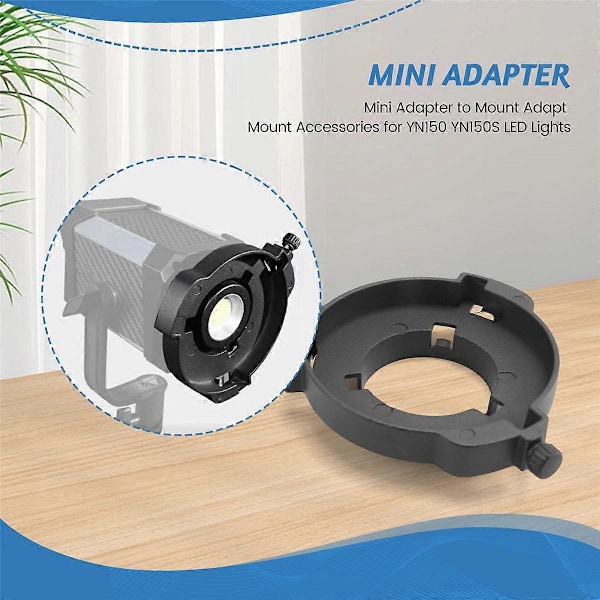 Mini Bowens -adapteri Bowens-kiinnikkeeseen, sovita Bowens-kiinnikkeen lisävarusteet Ulanzi YONGNUO YN150 YN15 -malleille