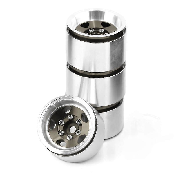 4 stk. 1.0 Tommer Aluminium Legering Beadlock Fælghjul til RC Crawler Bil Axial SCX24 1/18 TRX4M Hjul