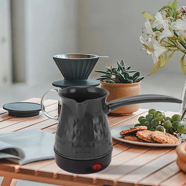 Elektrisk kaffebrygger espressomaskine 500 ml arabisk induktionsmaskine grydevarmer kedel tyrkisk kaffekande, sort, kaffe stilfuld sort