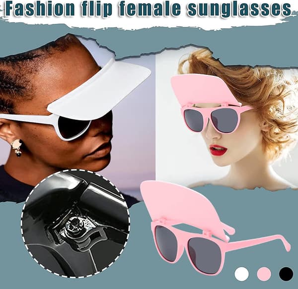 Firkantede Flip Up Solbriller Oversized Trendy Flat Top Kjørebriller