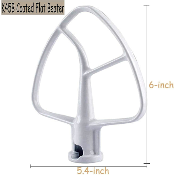 Kompatibel med 4,5-kvarts Mixer Belagt Fladpisker og Tilt Head Stand Mixer Piskeris