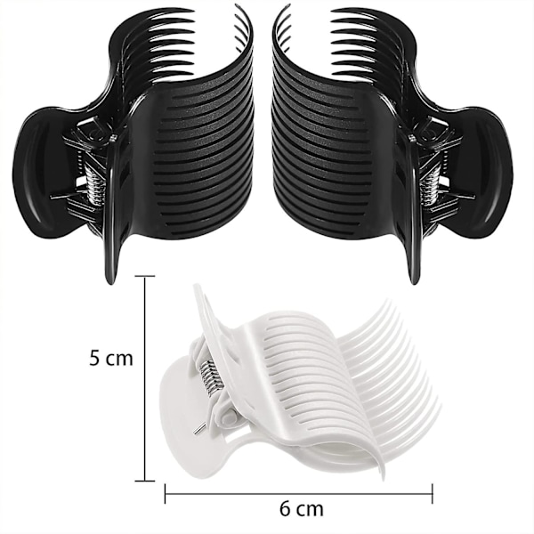 12 Stycken Värmespolar Clips Hårspole Klämmor Ersättningsspole Clips för Kvinnor Flickor Hårsektion Styling (Vit, Svart)