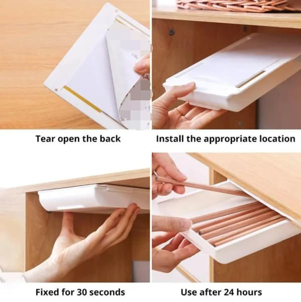White Desk Drawers | Under Desk Drawers (for mounting) | Office Storage Rack | Space-Saving Desk - 22 cm long