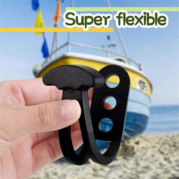 2-pack Teleskopstege Gummiband Fästning Lås Bälte Justerbar 3-Hål för Pontoner
