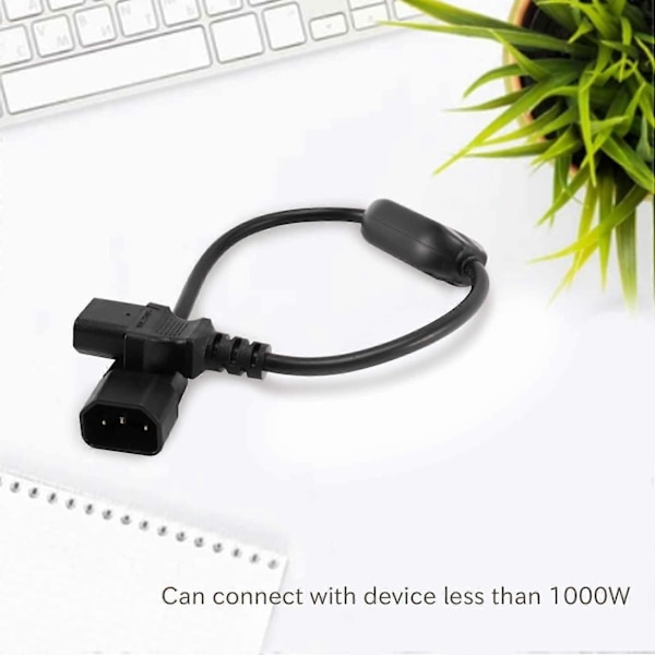 Speciel PDU UPS Strømkabel, IEC 320 C14 til C13 med On/Off kontakt 30cm Sort