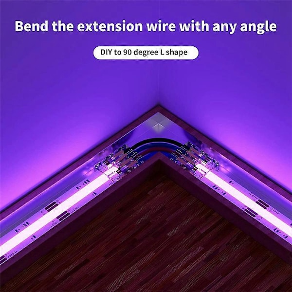 10 mm koblinger for COB RGB LED-striper 4-pin, dobbelt endeforlengelseskoblinger til 4-pinsplugg 5.